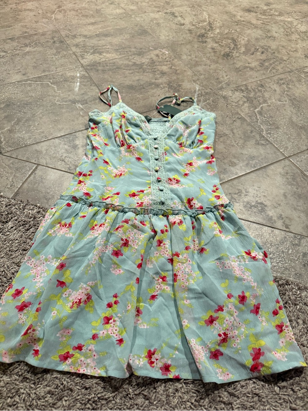 💜floral lace-trim mini dress from Wild Fable